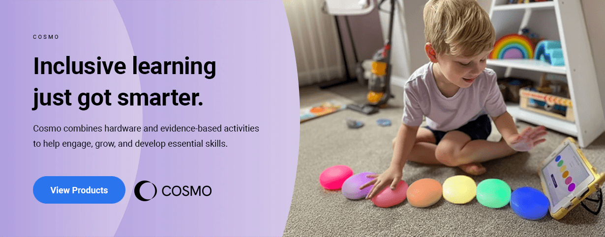 Cosmo combines hardware and evidence-based activities to help engage, grow, and develop essential skills.