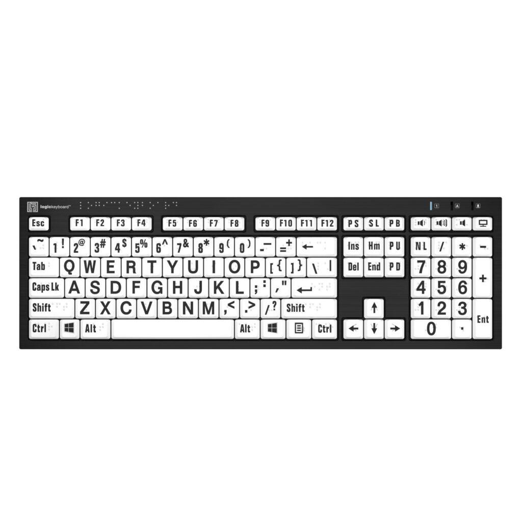 LogicKeyboard NERO Slimline Wired Keyboard - Braille & Large Print (Windows)