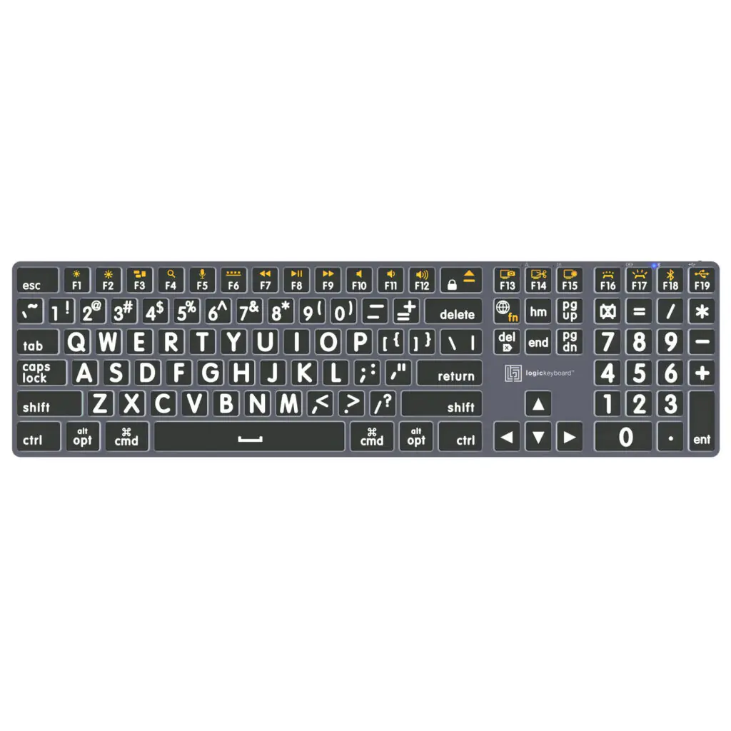 LogicKeyboard TITAN Wireless Backlit Keyboard - Large Print