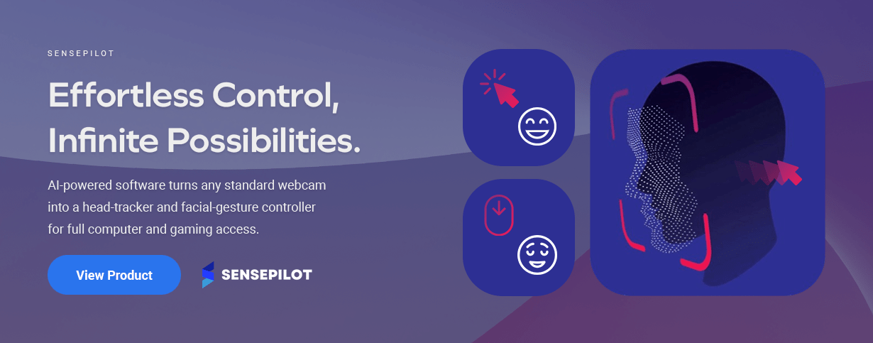 AI-powered software turns any standard webcam into a head-tracker and facial-gesture controller for full computer and gaming access.