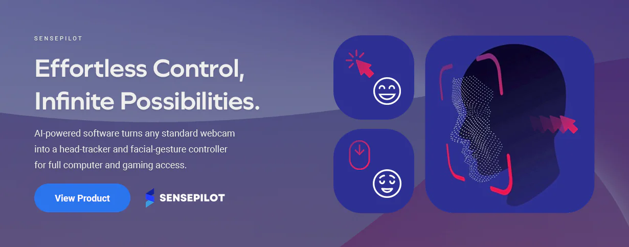 AI-powered software turns any standard webcam into a head-tracker and facial-gesture controller for full computer and gaming access.